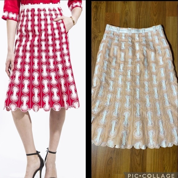JSong 100% linen Ribbon Threaded Circle Skirt Style art tk wear feminine peach - Picture 1 of 9